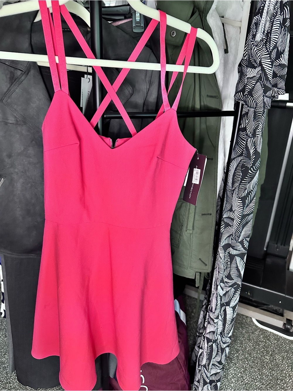 French Connection Coral Pink Strappy Dress